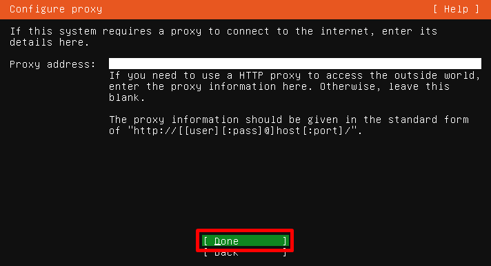 Ubuntu Installer - Proxy Server