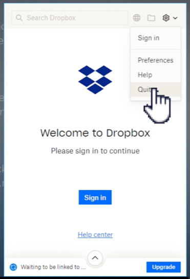 Fully quit Dropbox