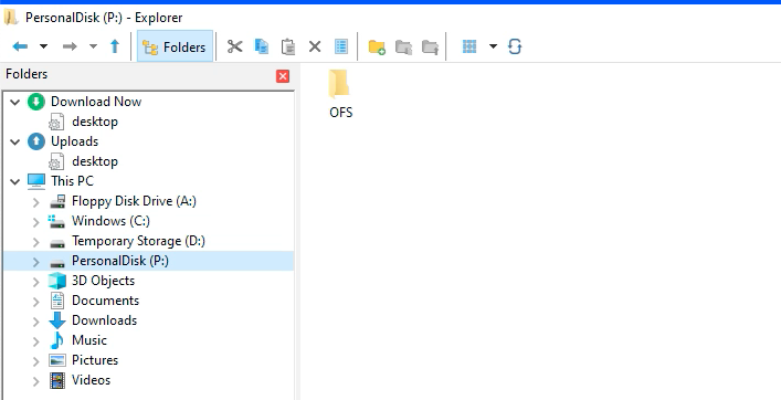 Personal Drive P: in Windows Explorer