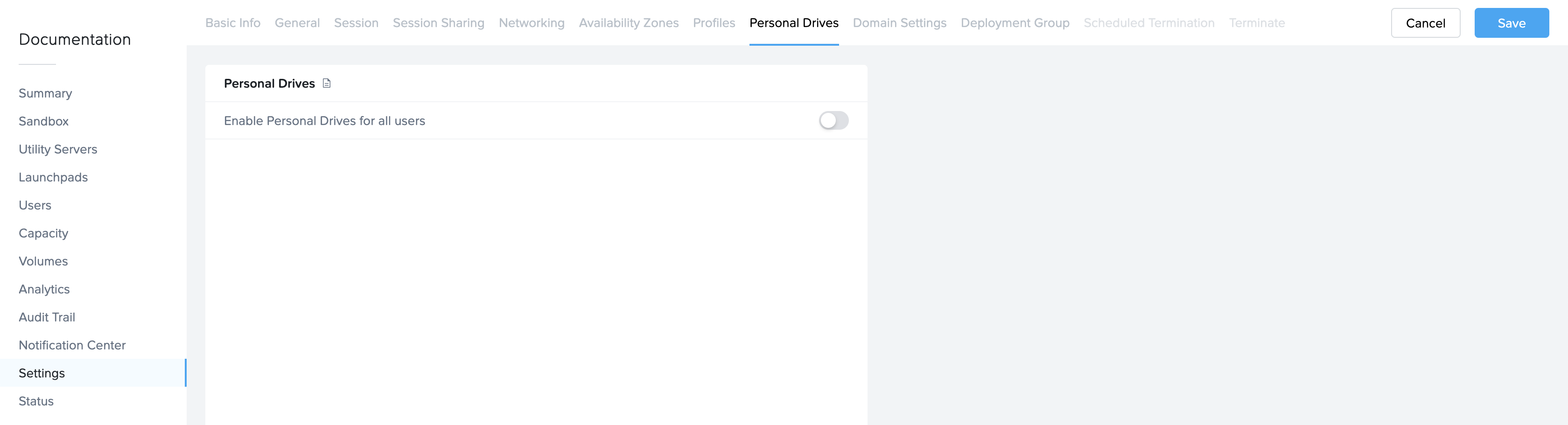 Disable Personal Drives