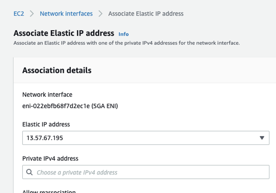 Associate AWS Network Interface
